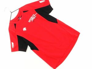 ネコポスOK DESCENTE デサント 半袖 トレーニングウェア Tシャツ sizeS/赤ｘ黒 ■◆ ☆ deb1 レディース