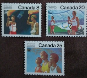 カナダ　1976.6.18 モントリオールオリンピック　3完 聖火　旗　スポーツ　