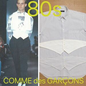 ●80s Vintage コムデギャルソン オムプリュス シャツ comme des garcons ヴィンテージ ジュンヤ SHIRT アーカイブ デカオム 田中啓一 オム