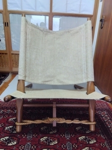 Moesgaard Wooden Chair/モエスガード　ウッドチェア　木製　麻　キャンプ　アウトドア　レジャー　ヴィンテージ美品