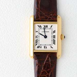 ●美品● カルティエ タンクルイ SM ゴールド ヴィンテージ クォーツ レディース Cartier 腕時計 箱付き