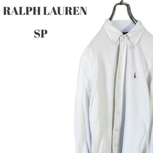 RALPH LAUREN ラルフローレン 長袖ボタンダウンシャツ ポニー刺繍 ホワイト メンズ Sサイズ
