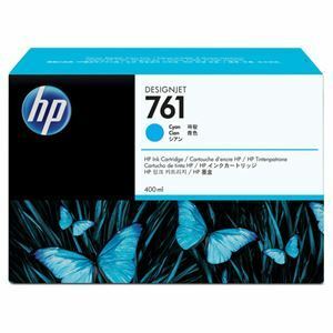 【新品】(まとめ) HP761 インクカートリッジ シアン 400ml 染料系 CM994A 1個 【×10セット】