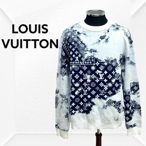 高級 LOUIS VUITTON ルイヴィトン 22AW コットン モノグラム バンダナ クルーネック スウェットシャツ ニット メンズ HNN24WJL4