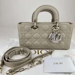 新品 DIOR ディオール LADY D-JOY スモール ラムスキン ベージュ