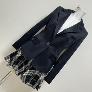 BURBERRY バーバリー セットアップ 卒服 卒業式 通学 濃紺 ジャケット プリーツ スカート フォーマルスーツ 日本製 サイズ36