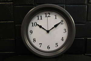 y7071 動作品　IKEA/イケア　SONDRUM ソンドルム　ウソールクロック　グレー系　壁掛け時計　