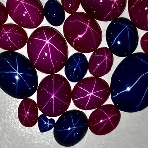 ●リンデンスターサファイア・ルビー26点おまとめ100ct●a ルース 裸石 宝石 star sapphire ruby jewelry ジュエリー スタールビー ②