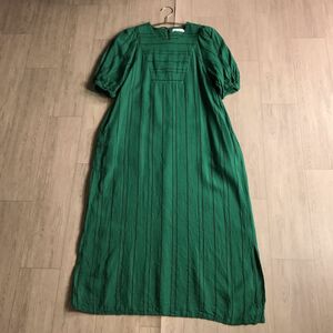 100円スタート○ AMERICAN HOLIC アメリカンホリック　リネン×レーヨン　ワンピース　グリーン系