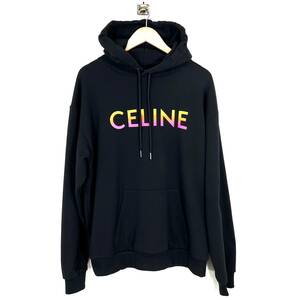 【国内正規】CELINE グラデーション プリント ブラック XL コットン ルーズ フーディ パーカー 2Y753670Q セリーヌ