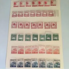 昭和17年から20年の普通切手6種×7枚＝42枚セット！時代を反映した資料にも！