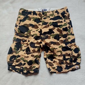 A BATHING APE ア ベイシング エイプ サルカモ ショートパンツ L 迷彩★ハーフパンツ カモフラ 迷彩柄 カモフラ柄 ショーツ