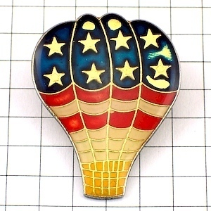 ピンバッジ・星条旗柄の気球アメリカ国旗/USA◆フランス限定ピンズ◆レアなヴィンテージものピンバッチ