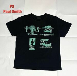 【人気】PS Paul Smith　ポールスミス　半袖Tシャツ　コラージュアートワーク　うさぎ　いも虫　ブランドロゴ　スカル　212565 011R