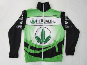 W.23.J.14　CIJ　★送料230円定額☆　サイクリングジャケット　HERBALIFE　DENTI　サイズ２（S）　グリーン×ブラック　USED　☆