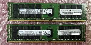 32GB DDR4 19200 PC4-2400T-RA1 Registered RDIMM 2Rx4 M393A4K40BB1-CRC0Q 2枚組（計64GB）
