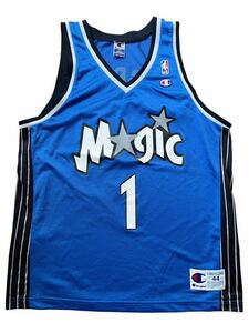 ●●NBA Champion Orland Magic チャンピオン オーランドマジック ゲームシャツ McGRADY トレイシーマグレディ サイズL 青 1番●●