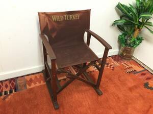 非売品 WILD TURKEY ワイルドターキー ロッキングチェア 折りたたみ 希少 レア グッズ 椅子 チェア ロッキング 木製 枠 折り畳み