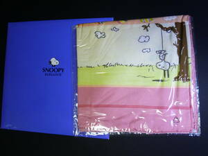 ①〔未使用〕SNOOPY ELEGANCE スヌーピー エレガンス SILK絹100% 大判スカーフ 約87ｃｍ×87ｃｍ　MADE IN ITALY　