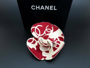 ◆超美品◆CHANEL シャネル◆ココマーク◆カメリア ブローチ コサージュ◆ホワイト ボルドー G金具◆ヴィンテージ◆アクセサリー◆A4380