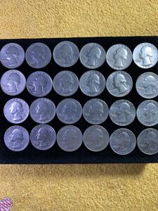 【U.S.A】アメリカクォーター硬貨 1965~1989年 24枚セット 【送料一律500円】