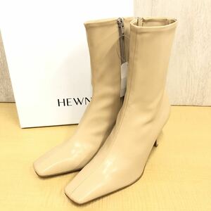 箱付き★【HEWN】ヒューン★ショートブーツ Mini Sq short boots サイドジップ サイズ37 72202-50-1215 03