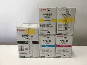 A18327)Canon純正 NPG-35 Toner black/Yellow x2/Cyan/Magenta 未使用品計5点＊iR ADV C2550/C2880/3380/3080/3580対応 