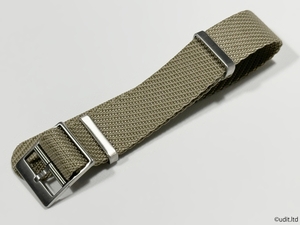 ラグ幅：20mm 高品質 スクエア ストラップ 腕時計ベルト ファブリック NATO ベージュ 時計用バンド