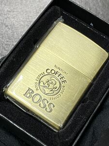 zippo GOLD SUNTORY BOSS COFFEE　 希少モデル ヴィンテージ 1995年製 ② ゴールド サントリー ボス コーヒー ケース 保証書付き