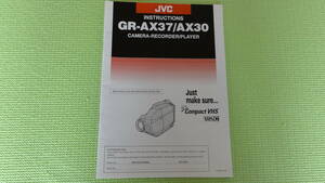 ビクター 取扱説明書 GR-AX37/AX30 VHS-C ビデオカメラ 51p JVC