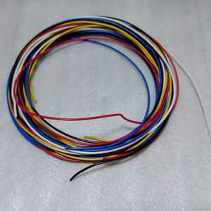 耐熱電線　UL1007 AWG24(0.2sq) 5色　各1m (合計5m) カラー：赤、白、黒、黄、青　〒94～　#07KC