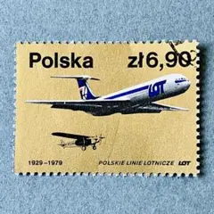 290. 海外　外国　ポーランドの切手　消印有　LOT ポーランド航空の飛行機