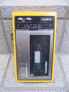 AIWA アイワ◇ CassetteBoy ラジオカセットレコーダー HS-J2 カセットボーイ イエロー ジャンク