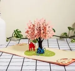 桜のグリーティングカード 3D立体  飛び出すカード　卒業　入学　結婚