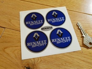 海外　限定品　送料込み ルノースポール Renault Sport Blue 50mm 4枚セット　　ステッカー