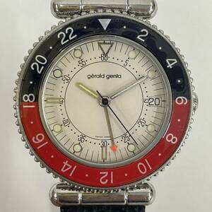 【ICA-883】1円スタート 時計 QZ クォーツ GMT ペプシ メンズ デイト 腕時計 本体のみ ベルト傷 現状稼働品 保管品
