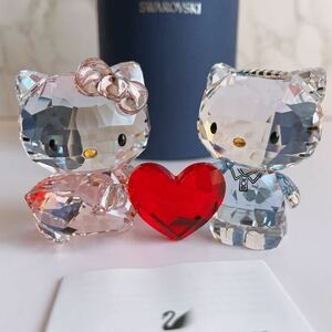 ☆ハローキティ×Swarovski社☆スワロフスキー社 コラボ HELLO KITTY & DEAR DANIEL 正規品 置物 フィギュリン クリスタルガラス サンリオ