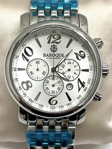 新品未使用 バロック BAROQUE メンズ GENIO 腕時計 BA1002S-04M クオーツ クロノグラフ 日常生活防水 保証書付き 電池交換済み 240306-1