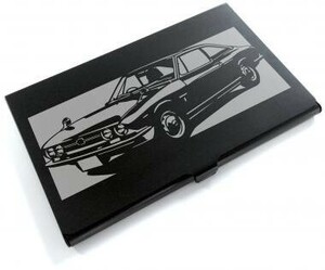 ブラックアルマイト「いすゞ(ISUZU) 117 クーペ」切り絵デザインのカードケース[CC-086]
