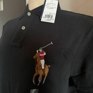 新品 POLO Ralph Lauren ポロラルフローレン ビッグポニー ポロシャツ Sサイズ　黒　正規店購入　定価17600 鹿の子ポロシャツ