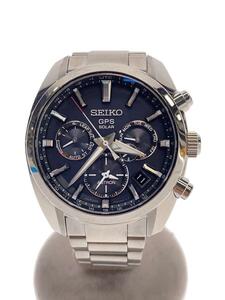 SEIKO◆ソーラー腕時計/アナログ/ステンレス/BLK/SLV/SS/ASTRON/5X53-0AJ0/9D3837