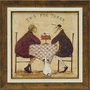 額装絵画 サム トフト「３人でお茶」