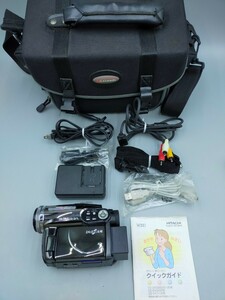 ●HITACHI DVDカム WOO DZ-GX3300 シルバー×ブラック デジタルビデオカメラ 日立 2006年製 カメラバッグ付