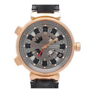 ルイヴィトン タンブール スピンタイム GMT Q10C50 自動巻き ピンクゴールド メンズ LOUIS VUITTON 中古 【時計】