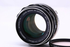 【良品】 ミノルタ MINOLTA MC ROKKOR PF 55mm F/1.7 マニュアルフォーカス フィルムカメラ レンズ #89