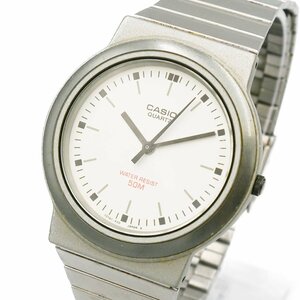 1円 CASIO カシオ MFW-60 メンズウォッチ ヴィンテージ QZ クオーツ 3針 シルバー 銀文字盤 腕時計 ラウンド ブランド 334520240430
