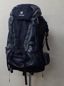 #【美品】deuter ドイター aircontact45＋10 トレッキングバックパック 登山バック レインカバー付き エアコンタクト リュック（札）