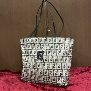 FENDI フェンディ ズッカ マルチカラー ナイロン レザー トートバッグ ハンドバッグ