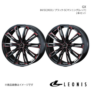 LEONIS/GX ムラーノ Z50 アルミホイール2本セット【19×8.0J 5-114.3 INSET50 BK/SC[RED]】0039393×2