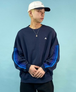 「adidas」 スウェットカットソー L ネイビー メンズ